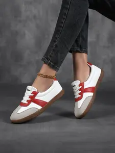 Women's Colorblock Vintage German Trainers, Classic Letter Embroidered Sneakers, Casual Commuter Streetwear Shoes
