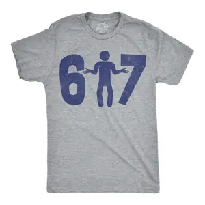 Mens Funny T Shirts 6 7 Stick Figure Sarcastic Viral Meme Graphic Novelty Tee For Men Mens Funny T Shirts Cool Vintage Fashion T-Shirt Gift Classic Menswear Funny Meme Short Sleeve Novelty Tees for Guys Light Grey