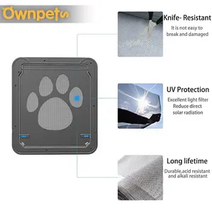 OWNPETS Pet Dog Screen Door Magnetic Flap Screen Automatic Lockable Gate 12*14in