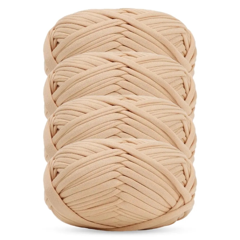 4 Rolls Cloth Strips Total 400g Wide Knitting Yarn Crochet Hook Bags Pet Nest Handmade DIY Yarn Knit Design Durable Multi-Purpose Knitting Supplies