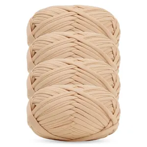 4 Rolls Cloth Strips Total 400g Wide Knitting Yarn Hook Bags Pet Nest Handmade DIY Durable Multi-Purpose