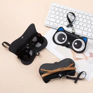 Portable glasses case, children's myopia glasses storage bag, hanging bag, cute cartoon glasses bag for students, sunglasses protective cover