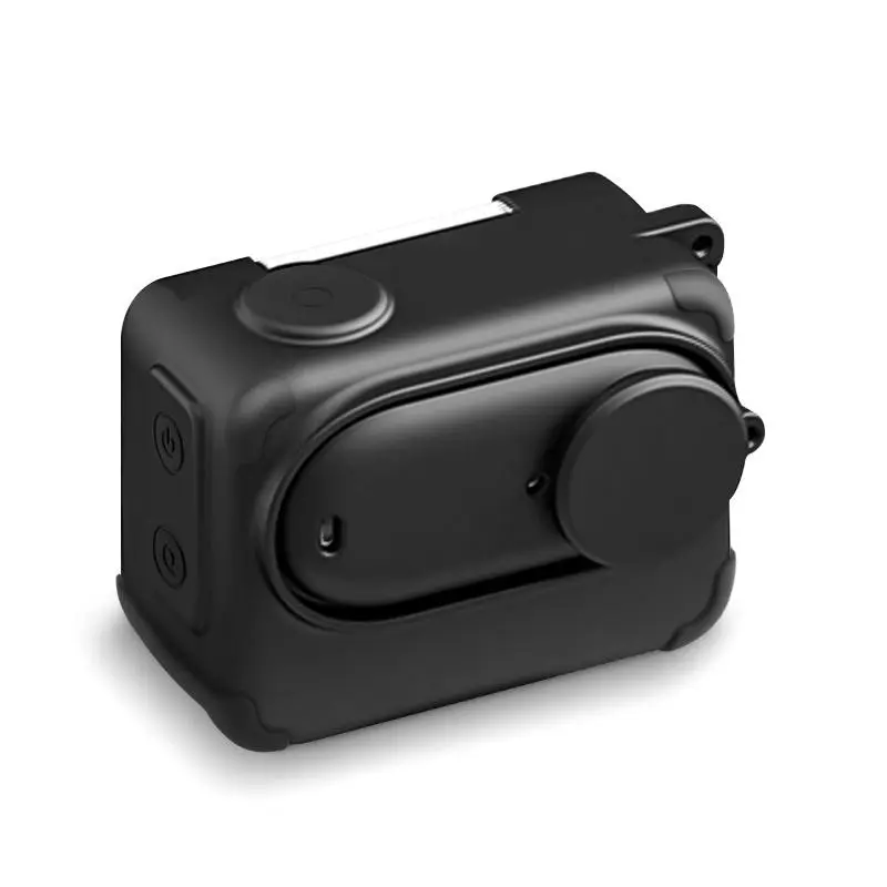 For Insta360 GO 3S PULUZ Camera Charging Box Silicone Cover with Lens Cap & Strap (Black) Accessories Protection