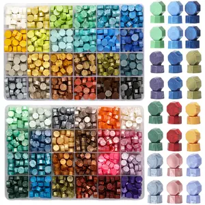 1200 count Wax Seal Beads,48 Assorted Color Sealing Wax Beads Ideal for Seal  Wedding Letter Envelope Decor  Bottle Sealing (Mix Color)