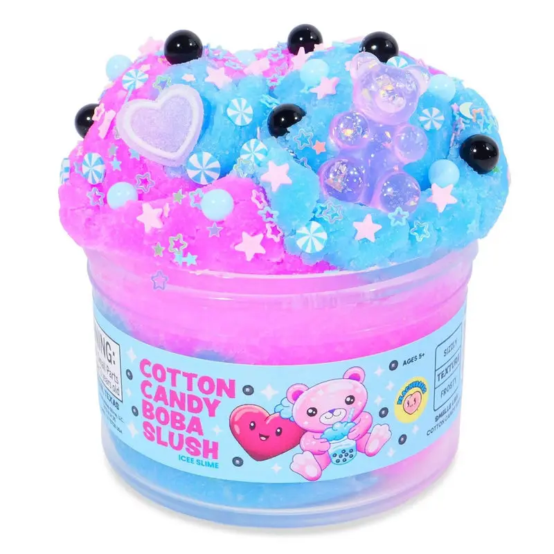 Peachybbies Creative Colorful Mix Slime - Cotton Candy, Boba, Slush Icee Themed, Playful Sensory Play Toy for Enjoyable Kids' Fun