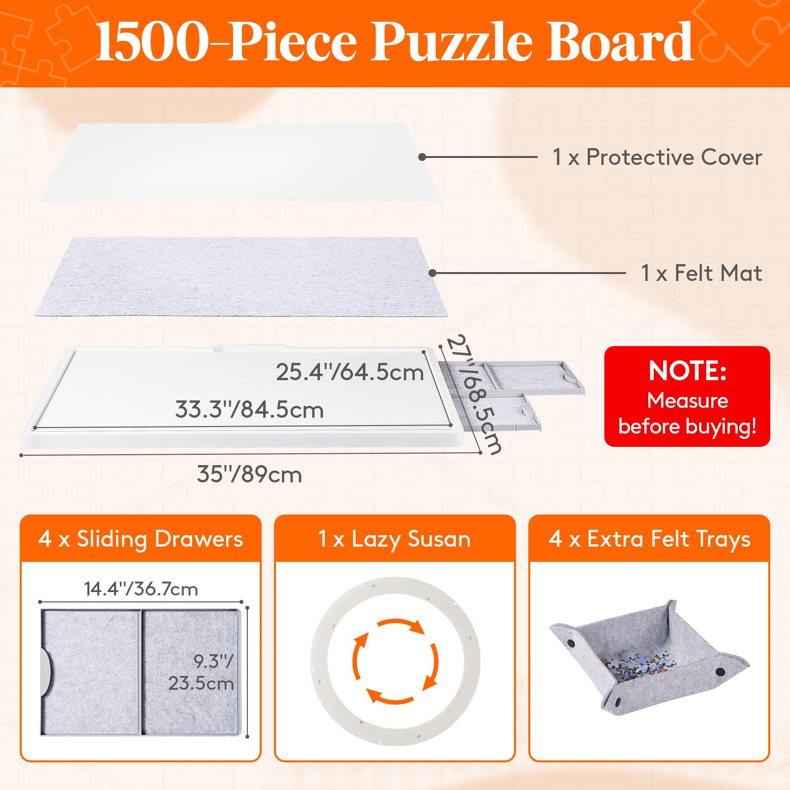 Lifewit 1500-Piece Jigsaw Puzzle Board with Drawers – Multiple Options: Rotating, Tilting, Adjustable Height, Ideal Gift for Puzzle Lovers