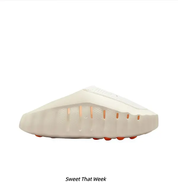 Cream White Molded Hollow Slide Sandals Two-Tone White Orange Dot Anti-Slip Sole Quick Dry Breathable Pool Shower Slides Unisex