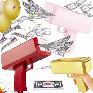 Colorful Money Gun Set with 100 Prop Bills, Handheld Cash Shooter Toy, Realistic Paper Rain Gun for Parties, Birthdays, Weddings, Halloween, Prop Guns
