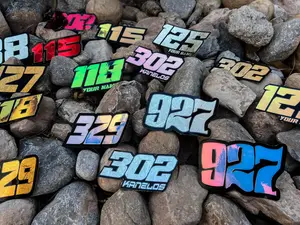 Personalized Metallic Number Decals: Waterproof Decals