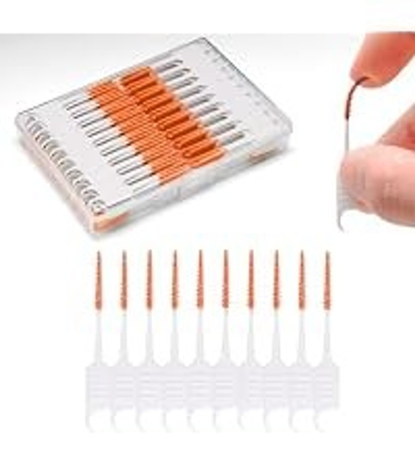 300PCS Dental Floss Picks,Dual-Use Interdental Brushes,Soft Silicone Brush Head Toothpicks, Tooth Picks Flossers for Teeth Braces Cleaning (Blue)