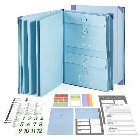 In Case I Die Binder Organizer with Labels,The Folio Accordion Folder Organizer Document Organizer with Pocket Slots for Passports,Birth Certificates,Life Binder for Important Documents-Home&Office Filing Solution,Life Planning Records Storage