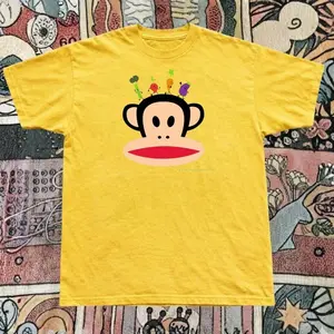 Paul Frank Baby tee with broccoli and vegetables, Cartoon Streetwear Tee ,Funny tshirt