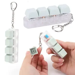 Stress Relief Toy, LED Keyboard Keychain, Fidget Keychain, Finger Clicker, Stress Relieving Keychain, Fun Pendant for Boys and Girls, Unique Gift Idea, Trendy Cute Keychain