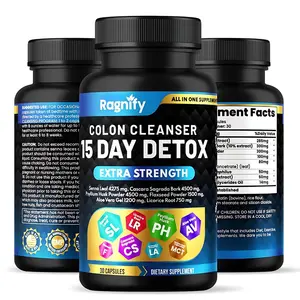 RAGNIFY - 15 Day Detox with Caffeine Free, Gut and Colon Support, Dietary Supplement with Senna, Cascara Sagrada & Psyllium Husk - Edible
