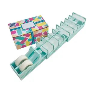 Tape Dispenser ,Portable Foldable Double Roll Tape Dispenser Assistant, for Gift Wrapping & Crafts  Blade-Free, Compact, Heavy-Duty Fits Standard, Washi & Double-Sided Tape