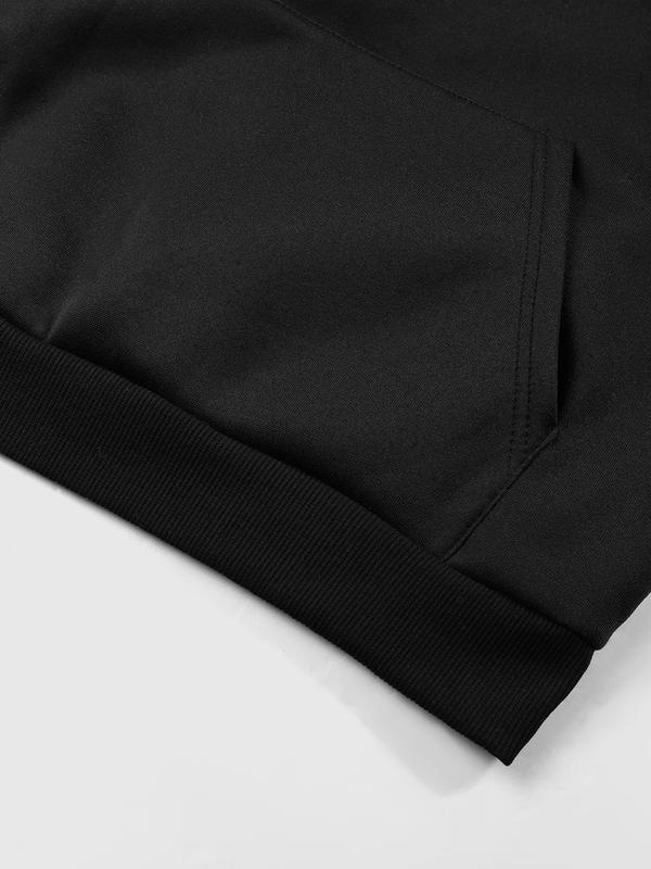 Men's Black HEROZ Graphic Drop Shoulder Hoodie with Yellow Star Hood and Sleeve Details, Streetwear Long Sleeves Top, for Urban Fashion