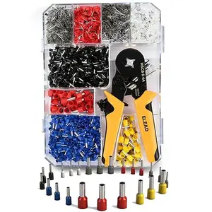 2180-Piece Ferrule Crimping Tool Kit, Wire Ferrules Connectors, Quadrilateral Crimp Ratchet Pliers for 0.25-10mm² AWG 23-7 with Wire End Ferrules Terminals, Tie Tape