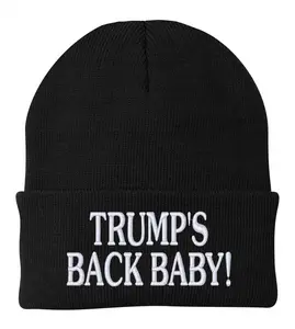 TRUMP'S BACK BABY Beanie casual funny warm stretchy
