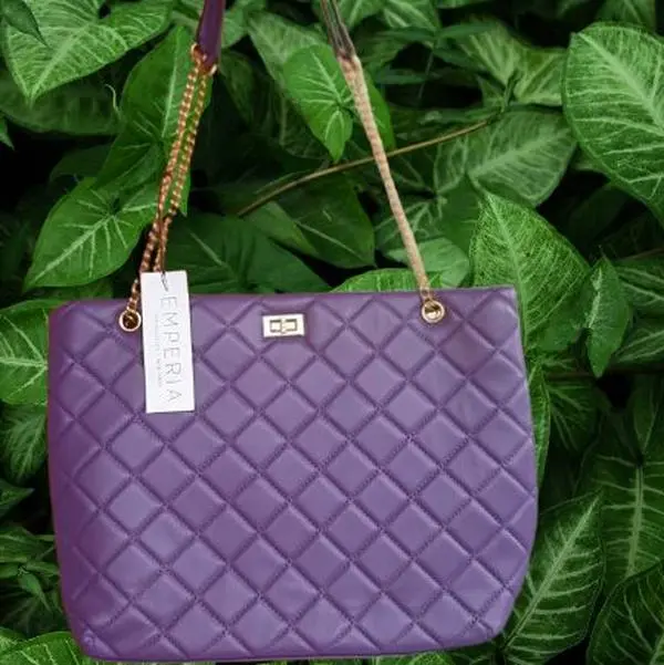 EMPERIA Deep purple shoulder bag with adjustable straps