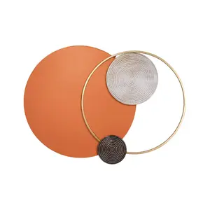 Modern Big Metal Geometric Circles Wall Decor Unique Home Living Room Hanging Wall Art