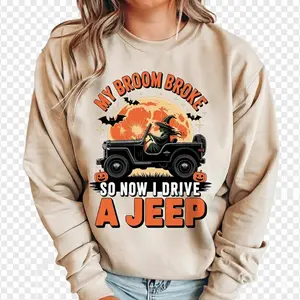 My Broom Broke So Now I Ride A Motorcycle - Best gift for Halloween - T-shirt, Sweatshirt, Halloween Sweatshirt