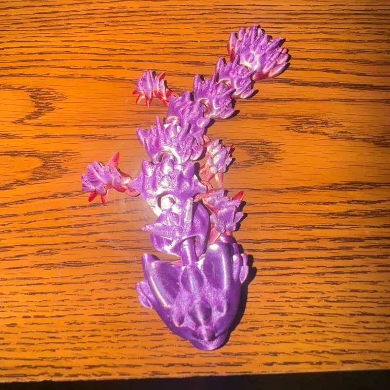 3D Printed Multicolor PLA Silk Baby Dragon 4.5 in
