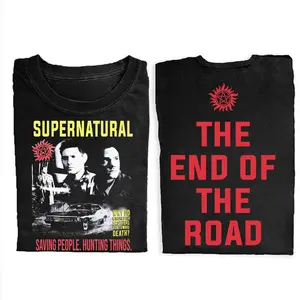 Supernatural 2 Sided Graphic Shirt Sweatshirt, The End Of The Road Dean Winchester Tee, Gift for Men, Gift for Women, Crew Neck, Trending T-shirt