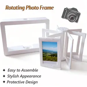 2x3 Picture Frame for Polaroid Fuji Instax Mini & Kpop Cards, Rotating Flip Display Frame, Easy Assemble Photo Flip Box Photo Storage Containers, Photo Frame Photo Holders for Tables, Photo Card Binder Organizer