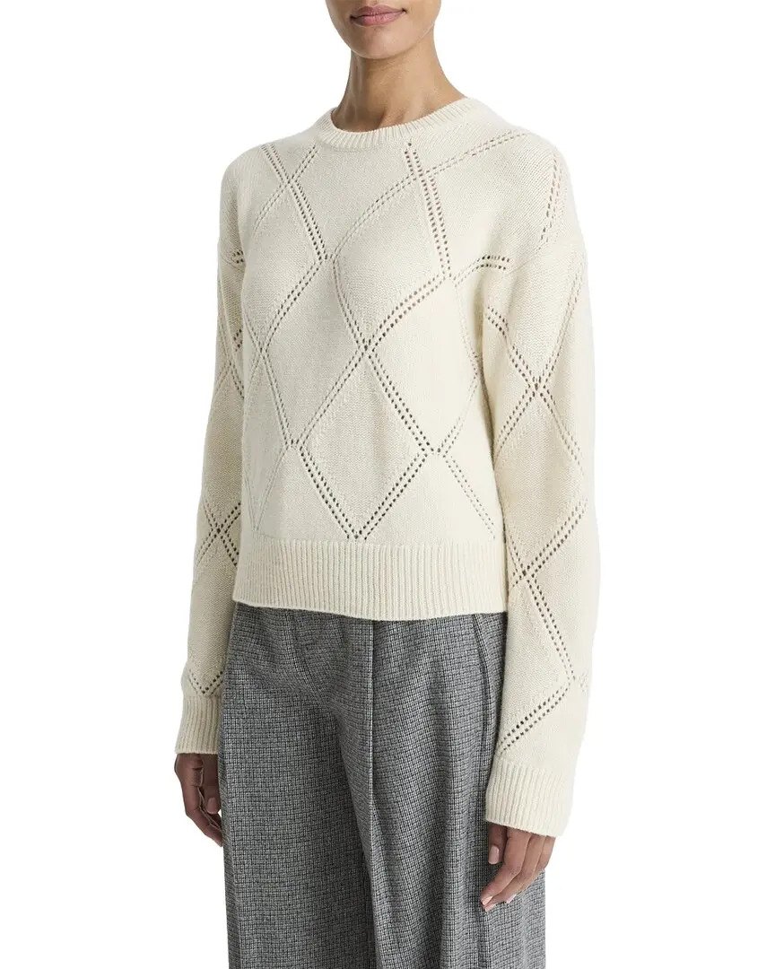 Vince Textured Argyle Wool Sweater