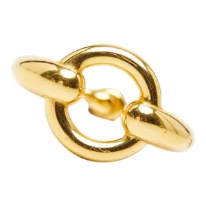 Pre-owned HERMÈS Zinc Alloy Small Leather Goods Mors Scarf Ring