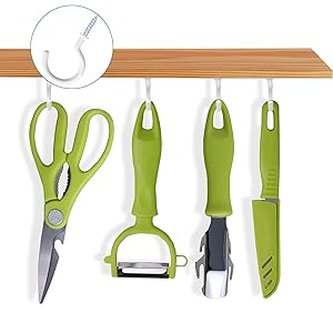 12 Pack White Vinyl Coated Ceiling Hooks, 1-1/4 Inch Screw-In Mug Cup Hooks, Multi-Purpose Wall Hooks for Indoor & Outdoor Use       Can these hooks hold heavy items?Do the hooks come with screws?Are the hooks easy to install?