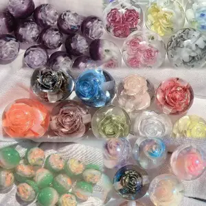 Sage-Mix Flower Hand-made Resin Beads 16mm