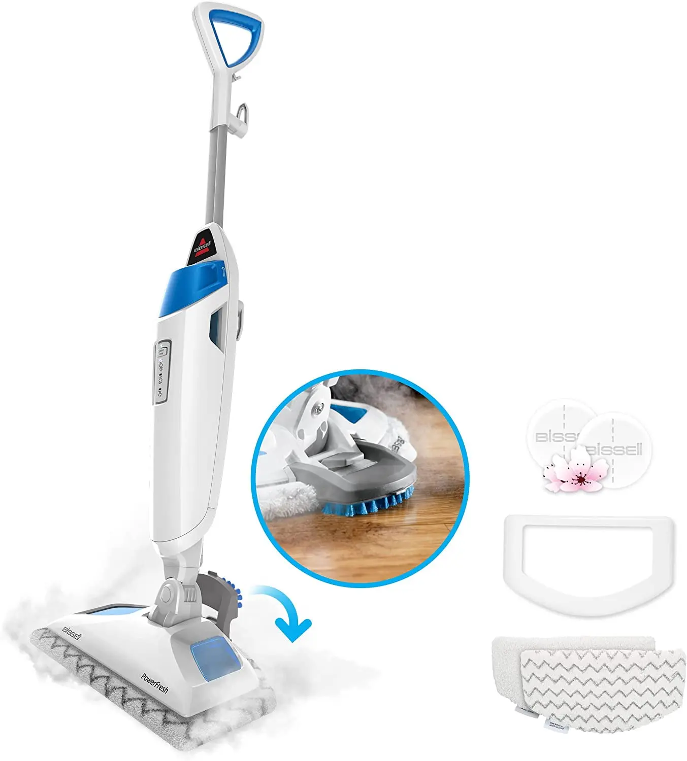 Bissell Power Fresh Steam Mop, Floor Steamer, Tile Cleaner, and Hard Wood Floor Cleaner, Blue Powerfresh