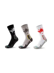 3 Pairs Multi-Game Volleyball & Handball Socks - Ergonomic L/R Ankle Protection, Seamless Blister-Free with Arch Support & Moisture Control (Mid-Crew, EU39-44)