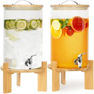 2.1 Gallon Drink Dispensers for Parties, Beverage Dispenser with Stand & Leak-Spigot, Lemonade or Juice Dispenser for Parties, Bars or Events, Each 8L