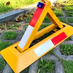 Thickened triangular parking lock to prevent parking space occupancy; made of sturdy and pressure-resistant material; red and yellow warning stickers for easy identification.