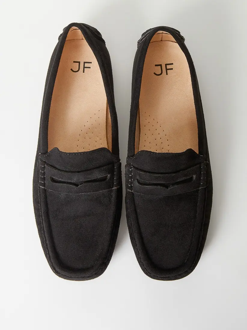 JUST FAB Women's Slip-On Loafers, Suede  Soft Sole Flats, Soft Soled Shoes, Casual Comfortable Slip on Shoes Cushioned Comfort Driving Work Shoes  Casual Flats, Lightweight Flats Footwear