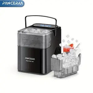 PANCERKA Self-Cleaning Countertop Ice Maker, Icemakers Countertop, 9 Cubes in 6 Minutes, 26lbs in 24Hrs, Includes Ice Scoop and Ice Basket