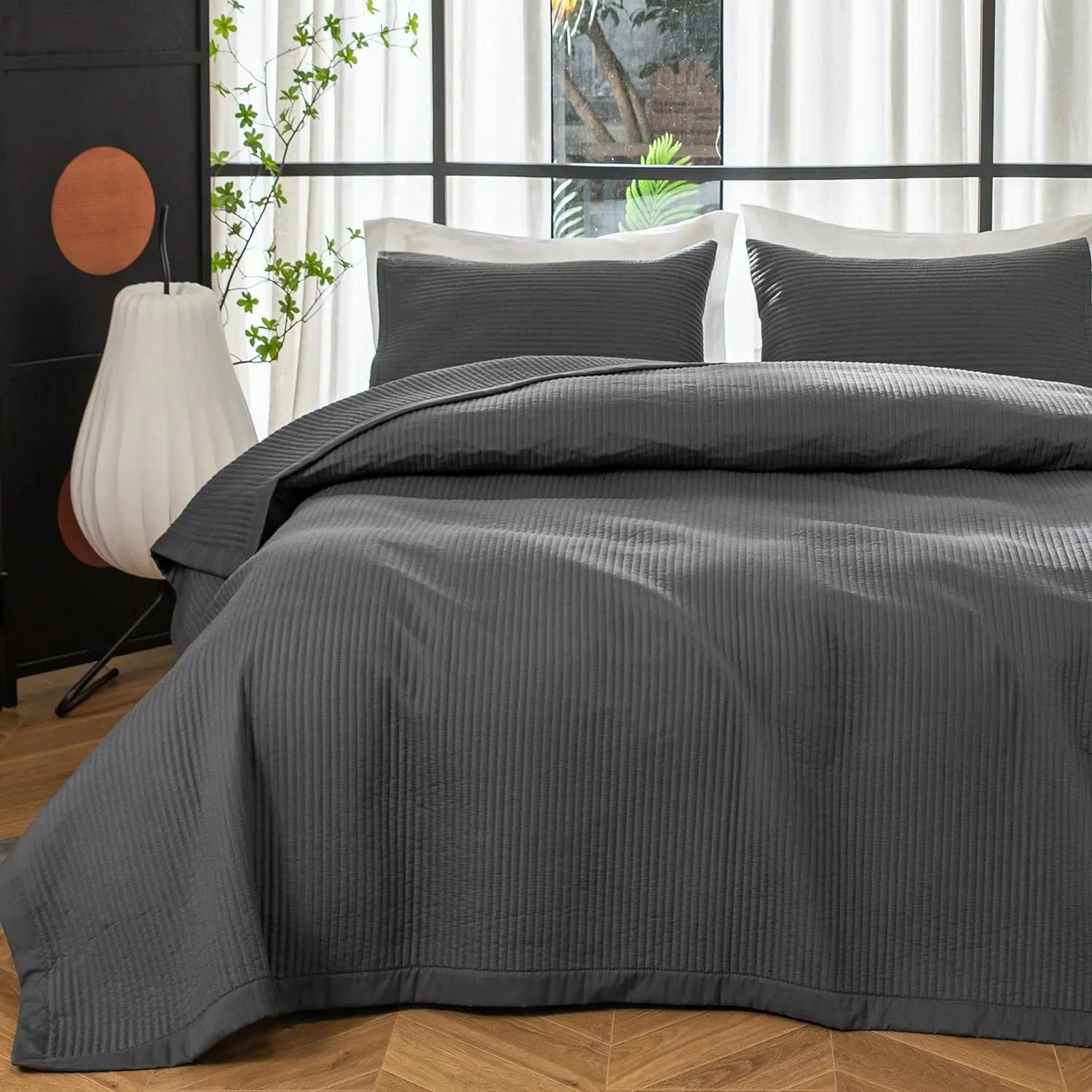 【Fall Deals for You】DOWNCOOL 3 PCS Quilt Bedding Set( 2pcs for Twin size), Lightweight Quilted Bedspreads Coverlet,All Season Quilt Sets with Pillow C