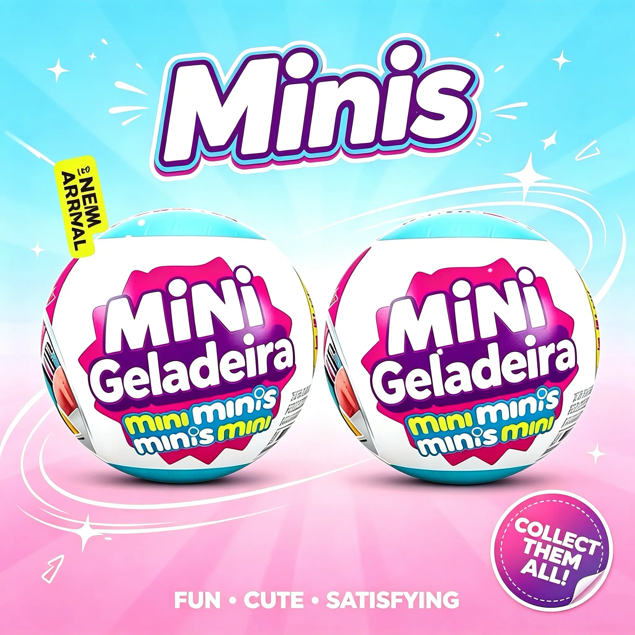 2 Pcs Mini Fridge Mystery Brands，Surprise Dollhouse Mini Fridge Playset with Mini Food Accessories, Cute Pretend Play Toy for Kids