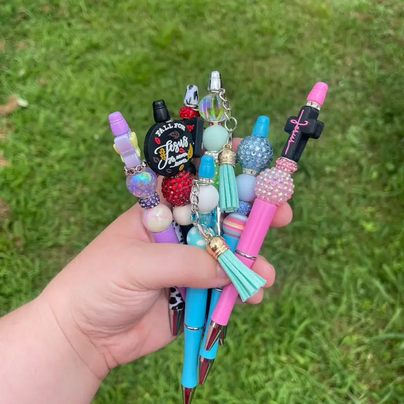 Beaded Focal Pen Some with Tassel - Colorful Pen Featuring Beads and Tassel Accents