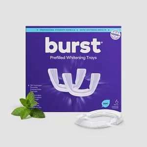 BURST Prefilled Teeth Whitening Trays for Sensitive Teeth, Advanced At-Home Dental White Trays Kit, 6 Trays, 3 Treatments, Visibly Whiter Teeth After One Use