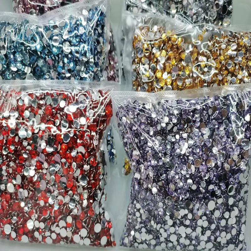 MIXED SIZE Resin Rhinestone Non-Hotfix Handmade Nail Art Glitter Gel Set