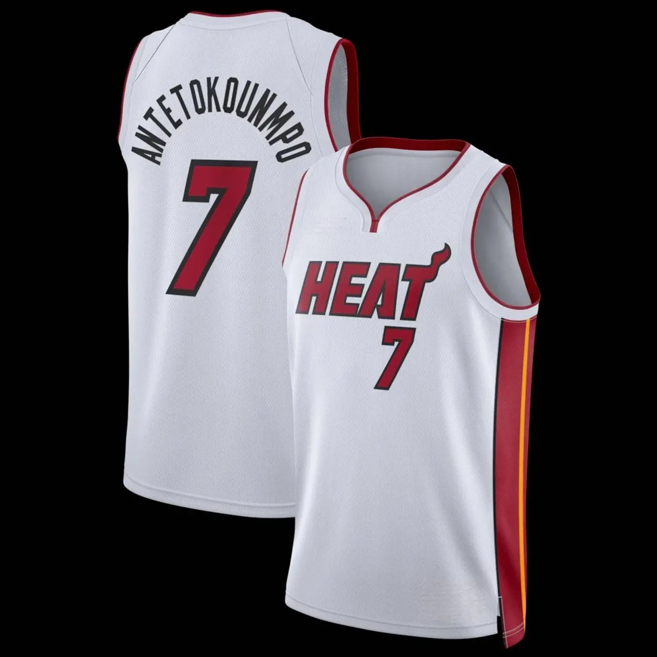 Unisex Football #7 Antetokounmpo Miami Team Swingman Jersey - Association Edition - White