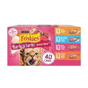 Gravy Wet Cat Food Variety Pack, Surf and Turf Prime Filets Favorites for Adult Cats, 5.5 oz Cans, Pack of 40