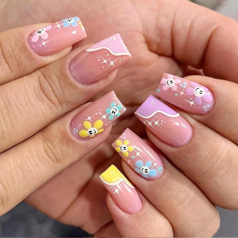 600Pcs Medium Square Nail Tips Clear Fake Nails Square Gel Nail Tips Full Cover Artificial Nails Clear Press on Nails Medium False Nail American Capsule Fingernails for Gel Nail Extension, Salon Quality Nails, Handmade Acrylic Nails