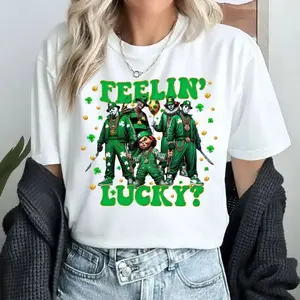 [Sale Up To 50%] Horror Movie St Patricks Day Shirt, St. Patrick Day Horror Crew Sweatshirt, Feelin Lucky Horror Hoodie, Unisex Sweater Pullover Tee