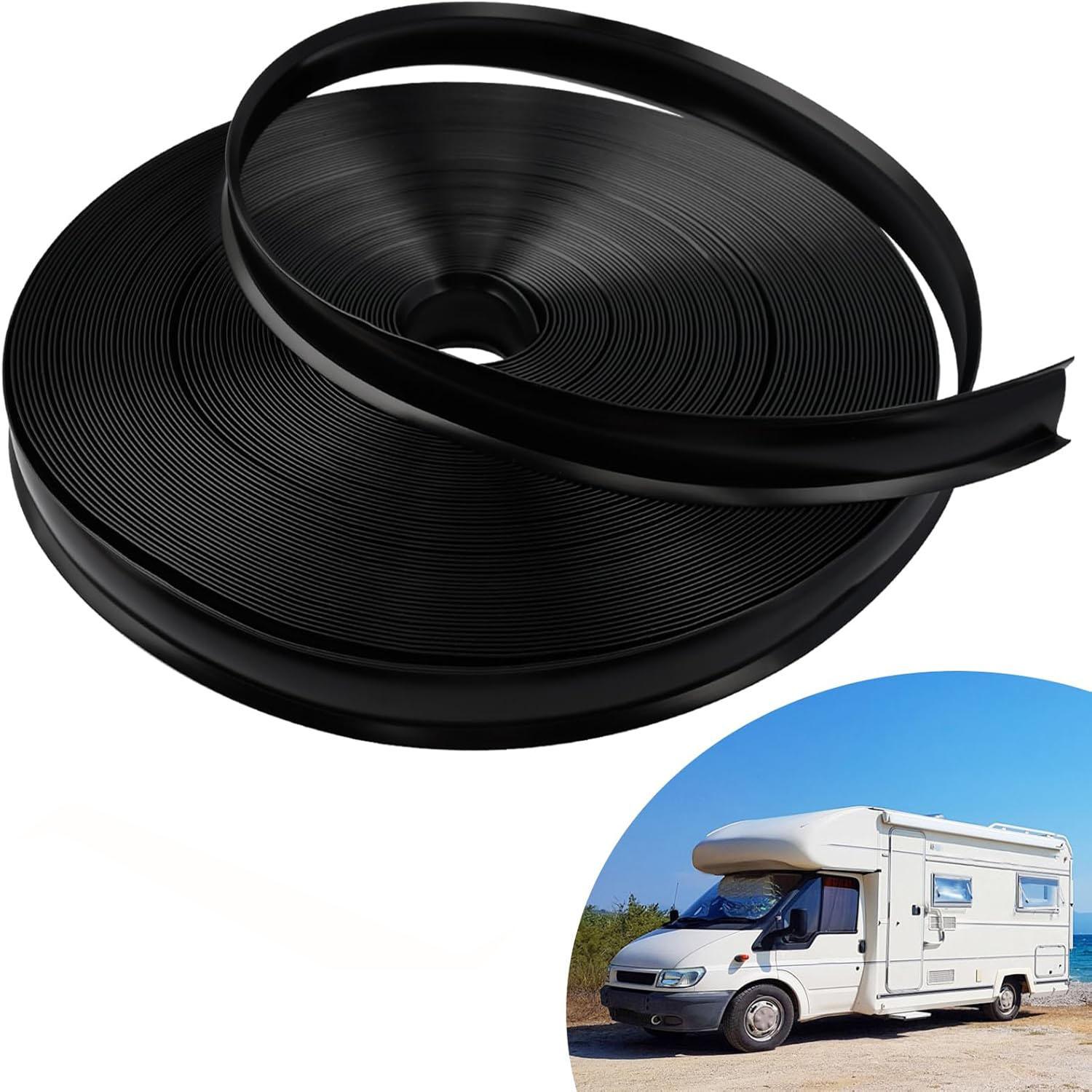 100FT 1 inch UV-Resistant Vinyl RV Trim Molding Insert - No Adhesive, Easy to Use, Sturdy Flexible Screw Cover, Weatherproof, Seamless Fit, Specially Shaped for RVs, Campers, Travel Trailers