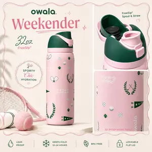 Owala FreeSip 32oz Weekender Bottle, Insulated Stainless Steel Water Bottle with Straw, BPA-Free Sports Drink Bottle