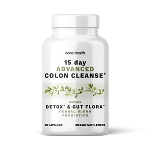 15 Day Advanced Colon Cleanse by Oona Health, Probiotics & Natural Herbs, Supports Detox & Gut Flora for Women & Men, with Cascara Sagrada, Psyllium Husk & Senna Leaf, 30 Capsules 1-2 Daily | 15 Day Cleanse Healthcare Fitness